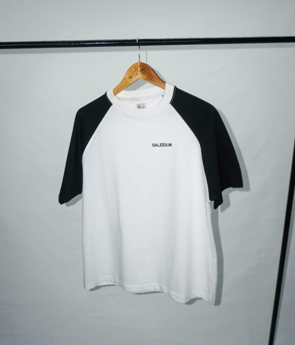 WHITE BLACK RAGLAN TEE